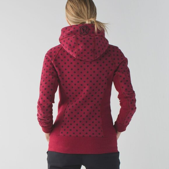 Scuba red polka dot Lululemon jacket Size 10 Red Color Rare Size - Picture 3 of 14